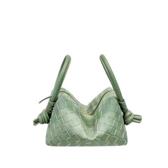 2024新款街頭潮流菱格牛皮百搭手提手腕斜挎單肩「相機包」編織包