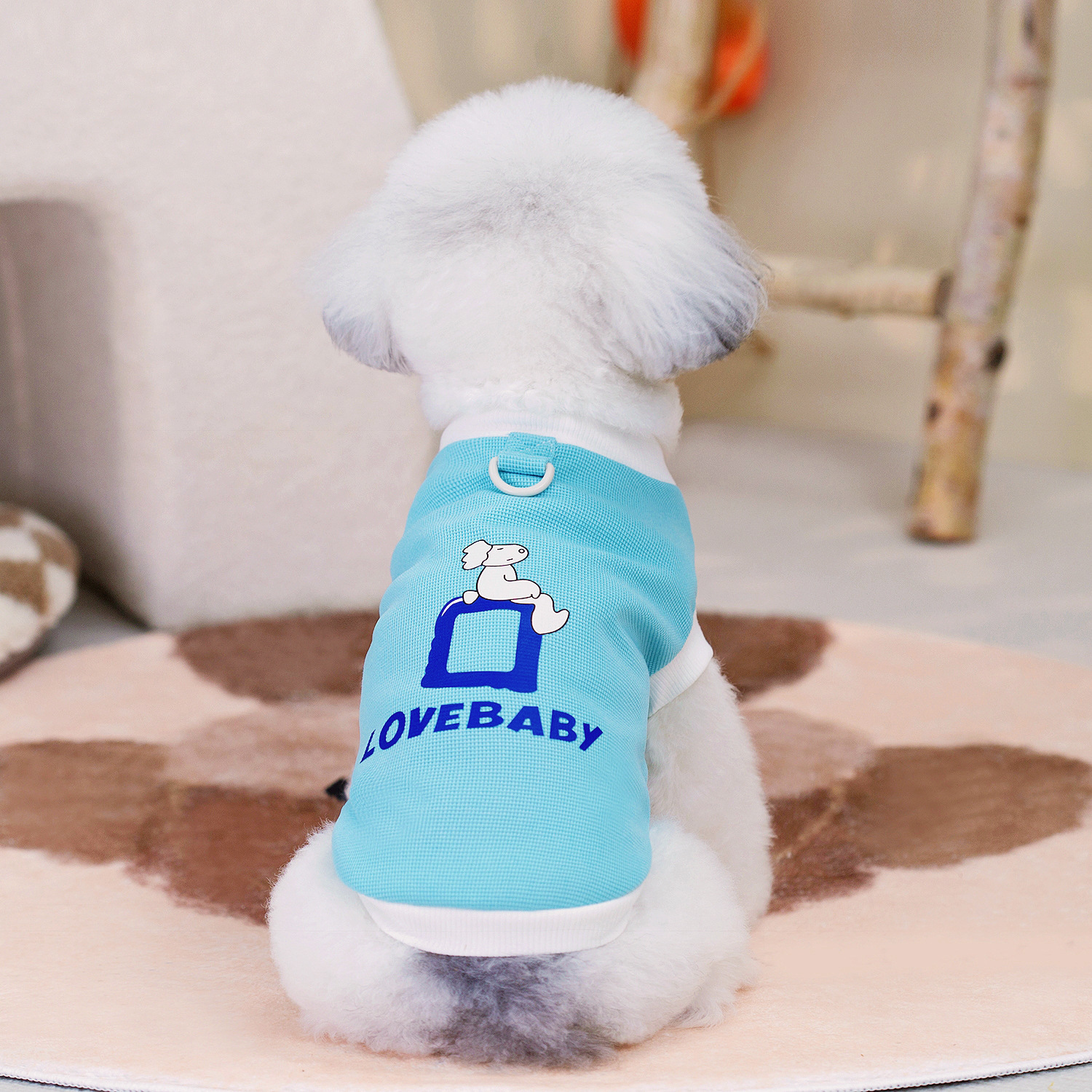 Perro mascota ropa para perros ropa para mascotas primavera y verano bichón peluche chaleco para mascotas tirantes camiseta con estampado de waffle