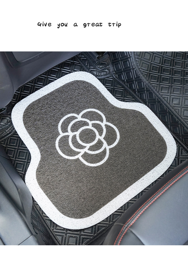 The new car mat wire ring Universal can cut a single main and auxiliary driving Mat White edge Camellia car mat