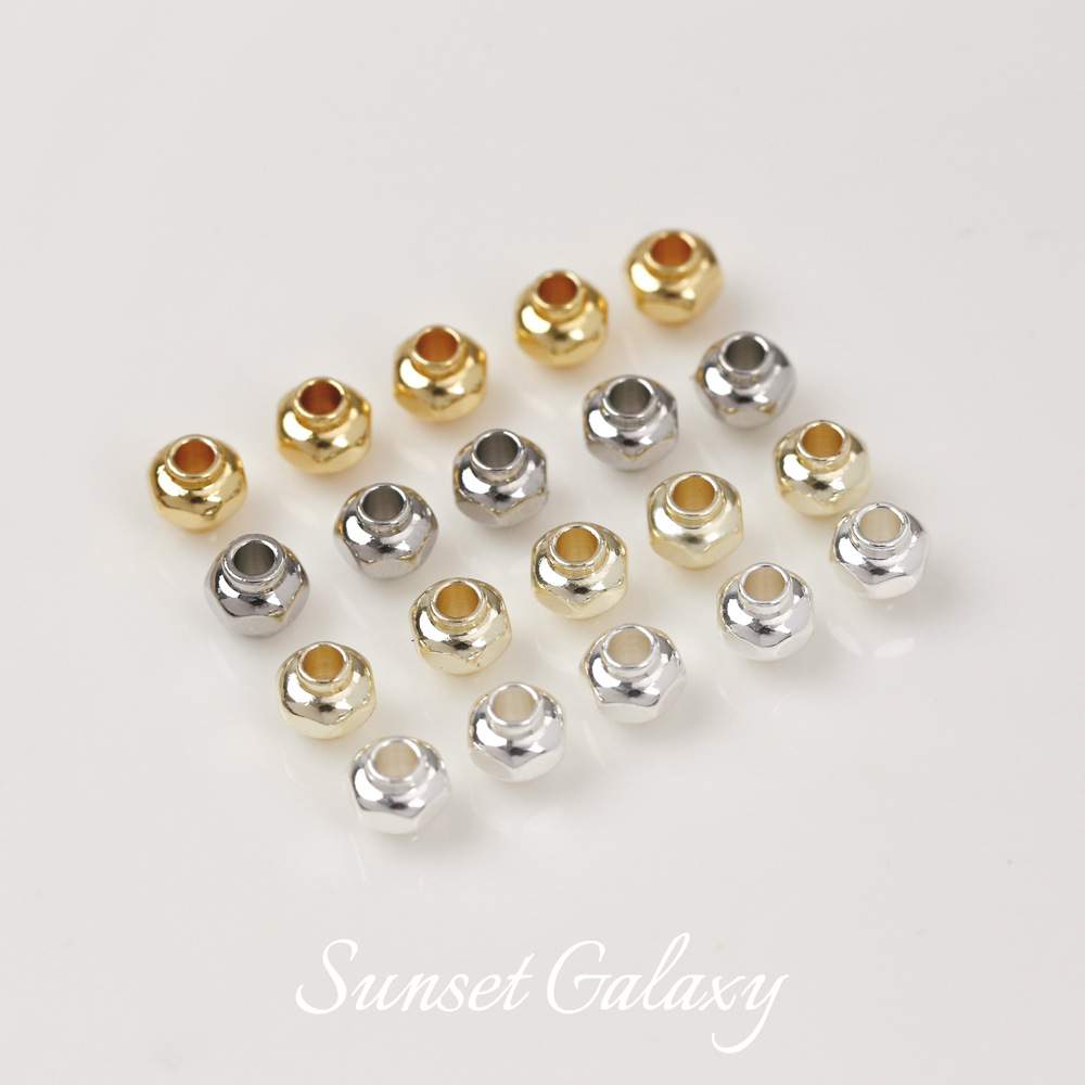 18k gold color retaining hexagonal lantern beads twisted tube beads loose beads handmade DIY string bracelet necklace jewelry accessories