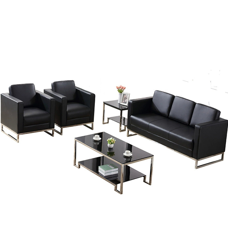 Sofá de oficina para una persona mesa de té de negocios combinación de automóviles de cuero 4S tienda de clientes sala de recepción simple y moderna