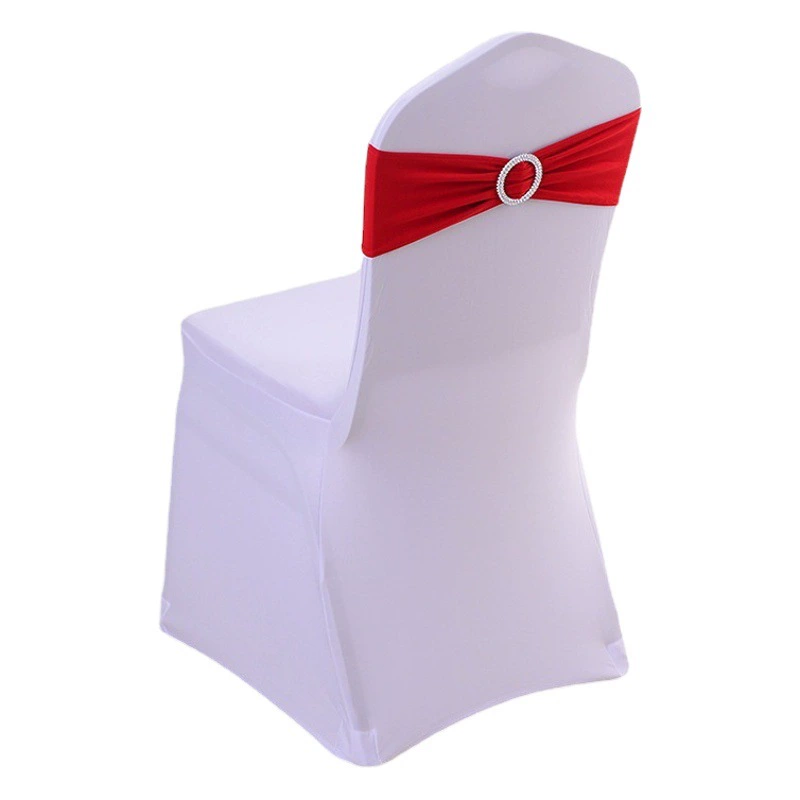 Бесплатная трансграничная эластичная спинка стула с галстуком-бабочкой, цветочное украшение для банкета, свадебная лента, отель, алмазная пряжка, лента для стула