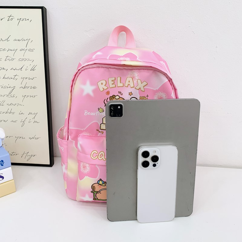 Nuevas mochilas transfronterizas para niños jardín de infantes para niños niñas lindas mochilas de dibujos animados al aire libre ocio capibara