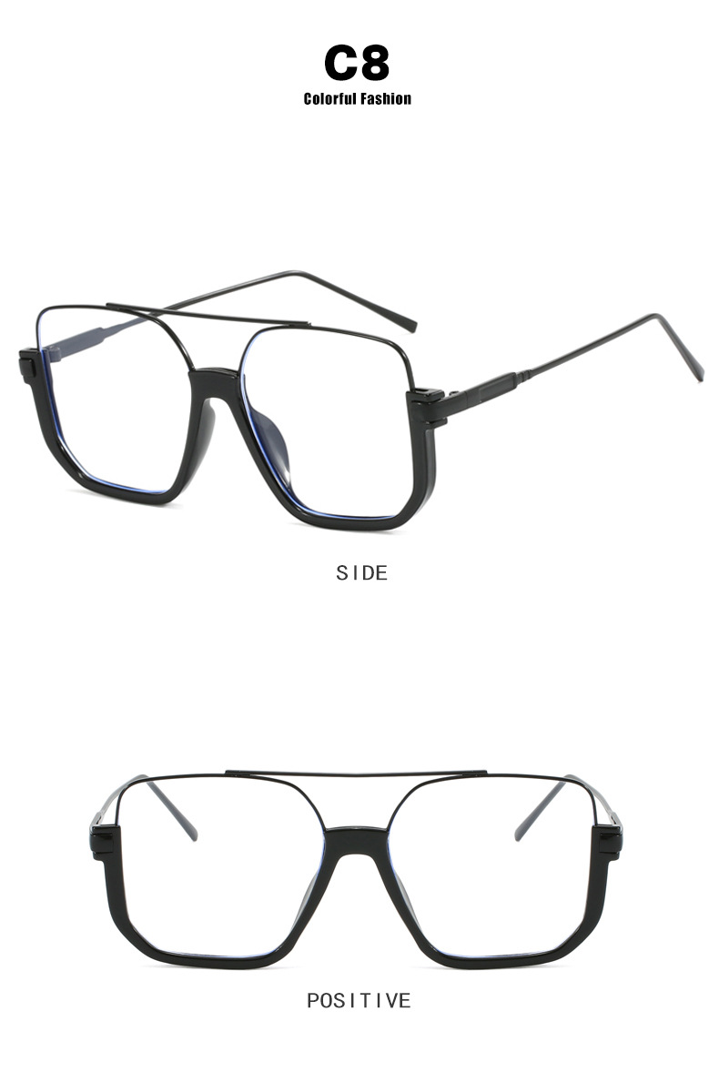 Design sunglasses female square big face thin light color piece plain face artifact advanced sense of men's sunglasses_voghion.com