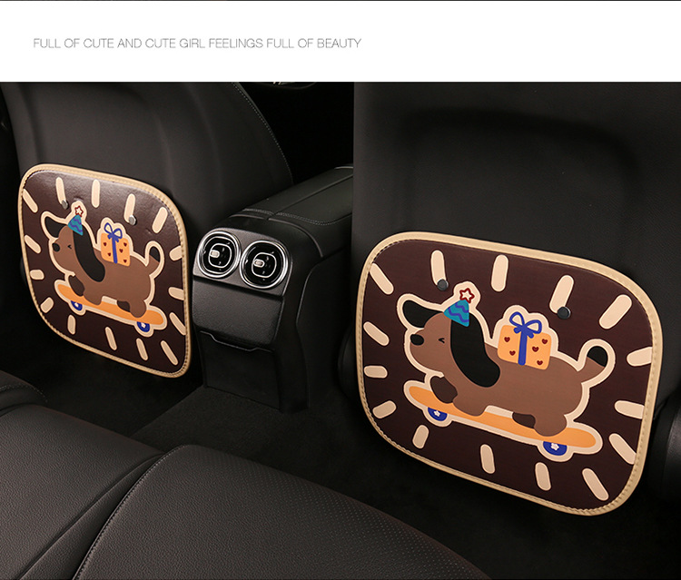 Cartoon cute variety of car seat back anti-kick pad dirt-resistant and easy to clean universal rear seat back anti-dirt protection