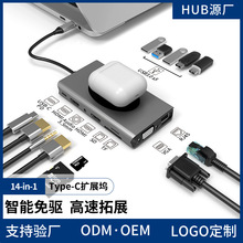 跨境热销type c hun扩展坞usb hub多功能集线器双HDMI 千兆拓展坞