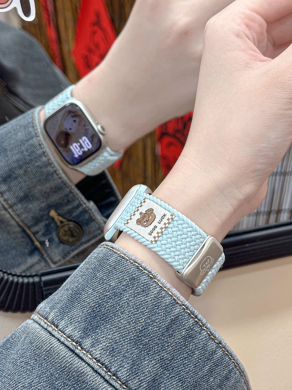 Suitable for Xiaomi 9Pro Generation Woven Magnetic Hat Bear Watch Strap Nylon Xiaomi 8Pro Redmi Watch5/4 Female