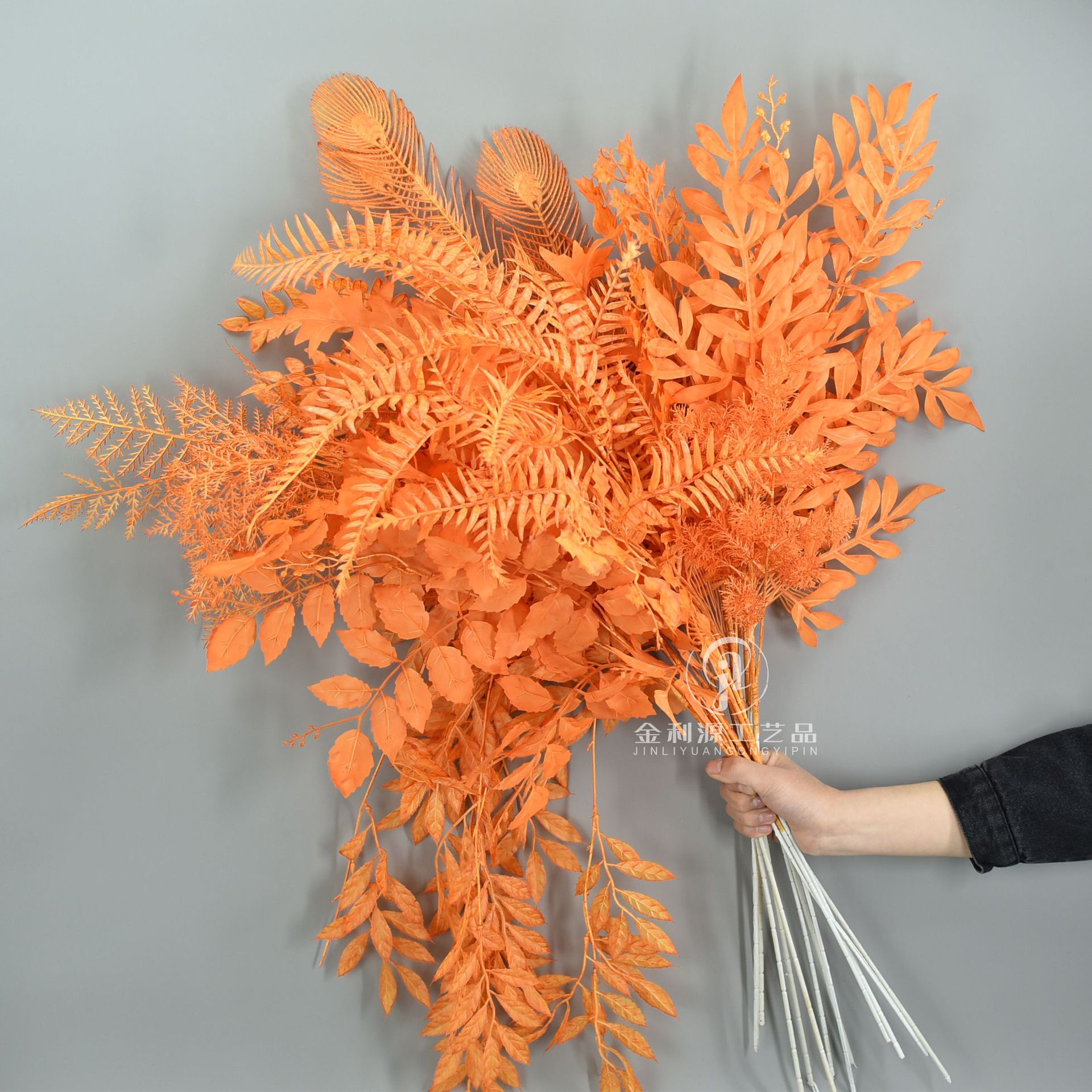 金利源浅橘色系仿真花婚庆花材路引插花软装吊顶拱门装饰塑料花