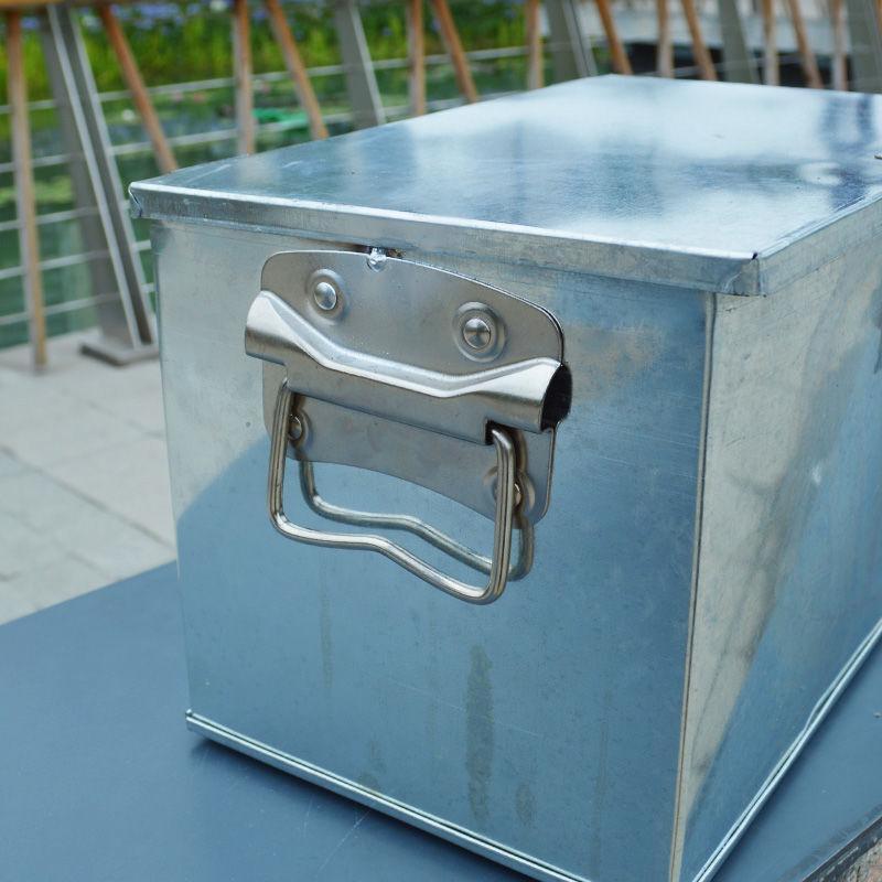 Caja de herramientas de hardware de chapa de hierro grande, placa galvanizada, caja de entrega con bloqueo, caja de almacenamiento para carpintería, caja de hierro de mano