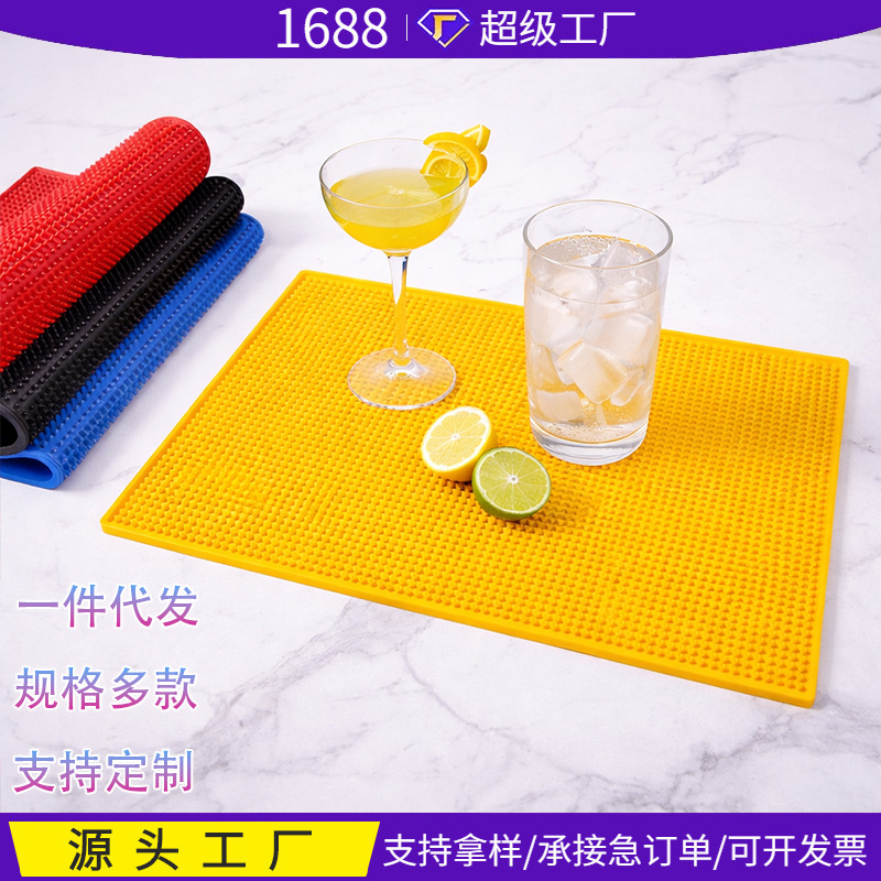 두께 0.8cm 아마존 PVC 직사각형 바 카운터 매트, 단열 컵 매트, 야외 캠핑용 미끄럼 방지 식탁 매트 도매