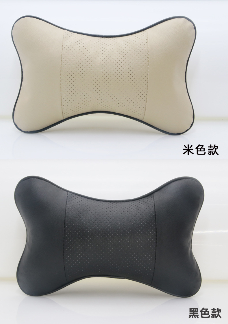 Cross-border car interior supplies seat straps pillow car bone pillow four seasons universal leather car headrest