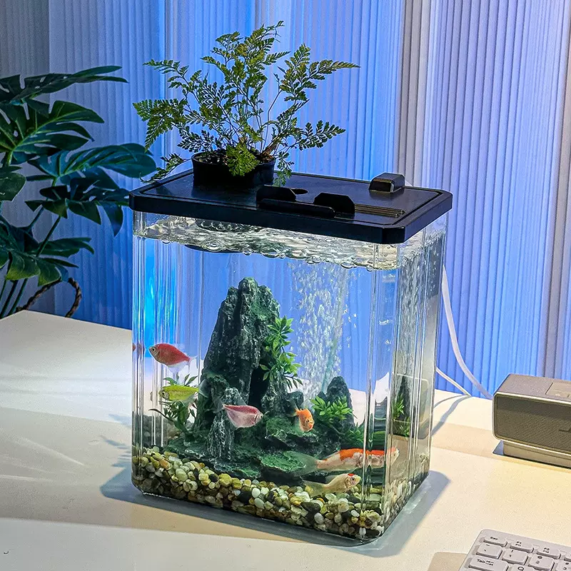 鱼缸亚克力透明缸多尺寸鱼缸透明水族箱 小型客厅家用造景生态缸