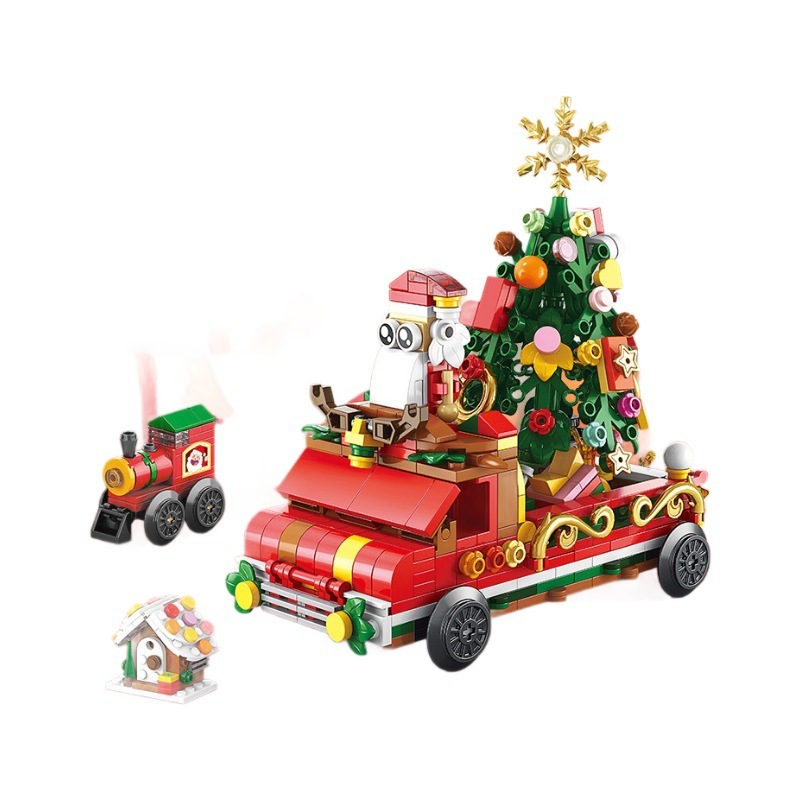 新品クリスマス祝日プレゼントサンタクロースクリスマスツリー互換レゴモデル合わせ積み木ブラインドボックス玩具|undefined