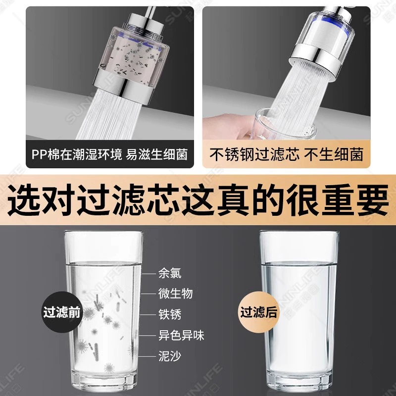 Kitchen faucet water outlet splash-proof extended extender faucet universal filter bubbler stainless steel interface