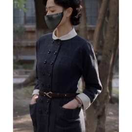 1718时尚气质名媛高端女神范高级感超好看黑色连衣裙子秋季新款