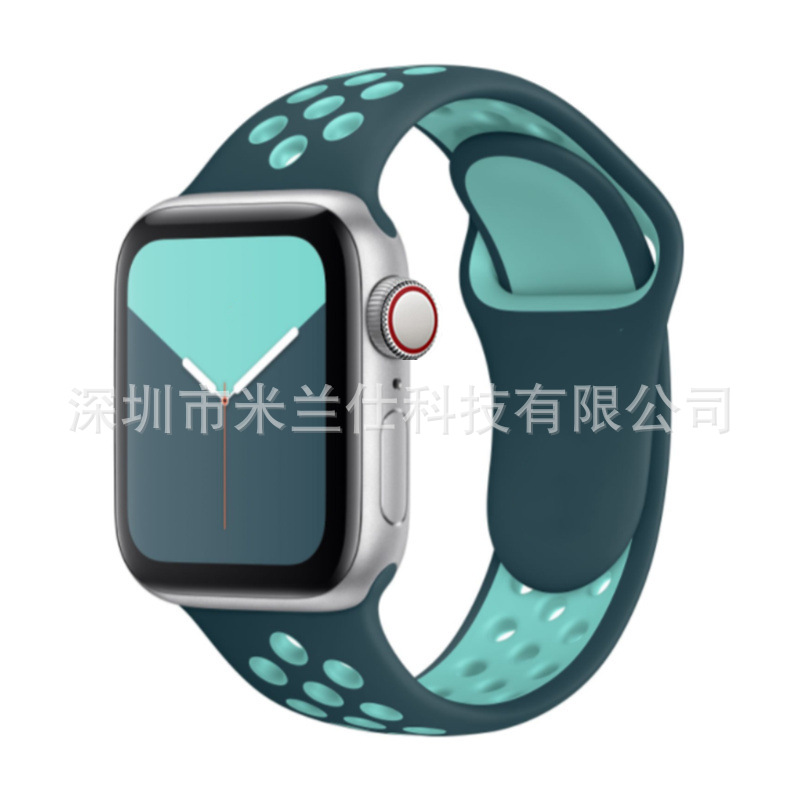 Correa deportiva de silicona Nike bicolor S11 compatible con Apple iWatch 678910SE, fabricante