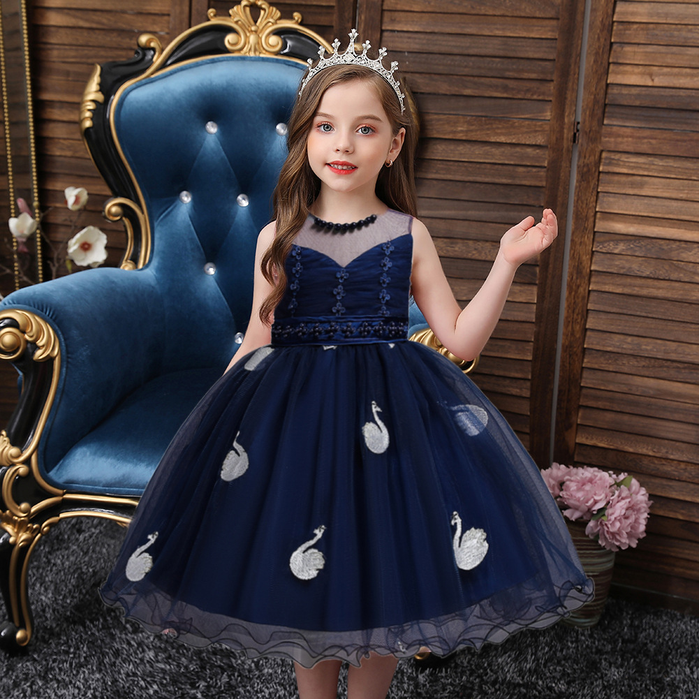 Cross border Source of goods girl Princess Dress Children Wedding dress girl perform Pompous skirt goods in stock On behalf of