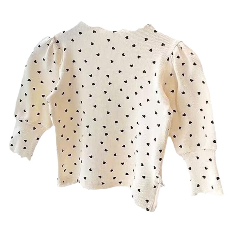 Primavera y otoño nuevo estilo coreano de las niñas de manga larga Camiseta media cuello alto manga de hojalata de bebé niñas de todo partido de fondo camisa superior camiseta