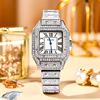 Quartz fashionable waterproof square women's watch, city style, light luxury style