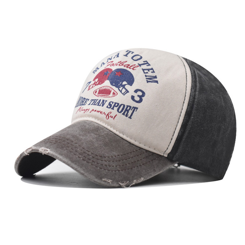 Comercio exterior nuevo Denim lavado apenada gorra de béisbol carta de impresión gorra de béisbol grande bordado hip hop sombrero casual cap
