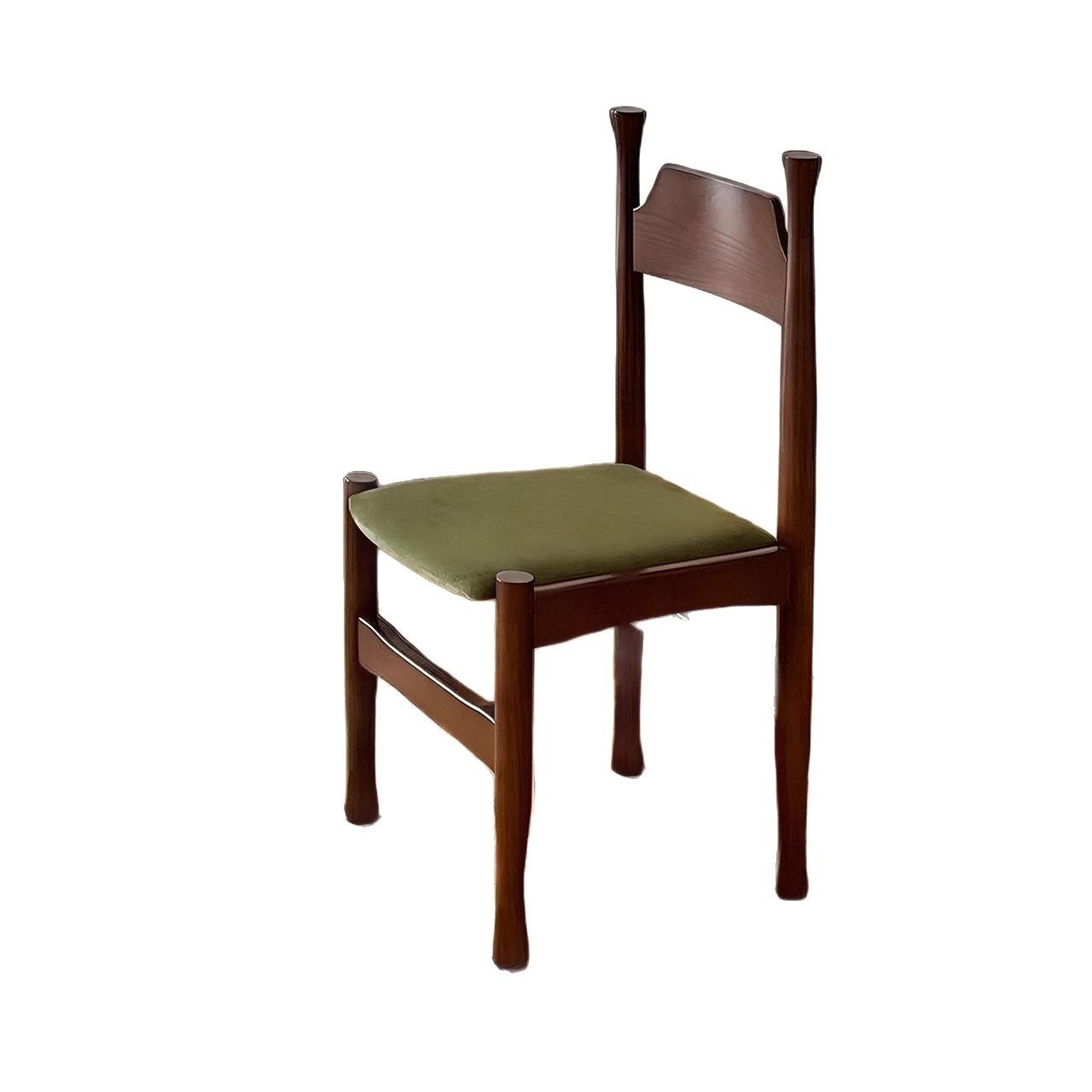 Silla de comedor de madera maciza de estilo antiguo francés, sala de estar nórdica, diseñador de ocio, silla de corona con respaldo moderno retro para el hogar