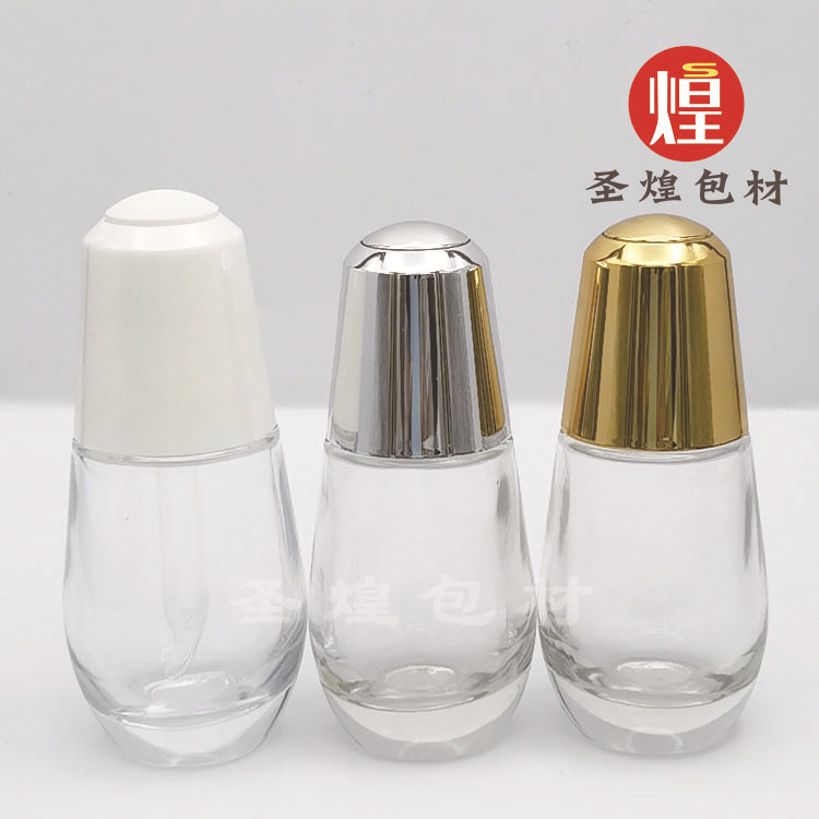 现货30ml 50ml 精华液滴管瓶 原液玻璃瓶 SK同款按压小灯泡瓶包装