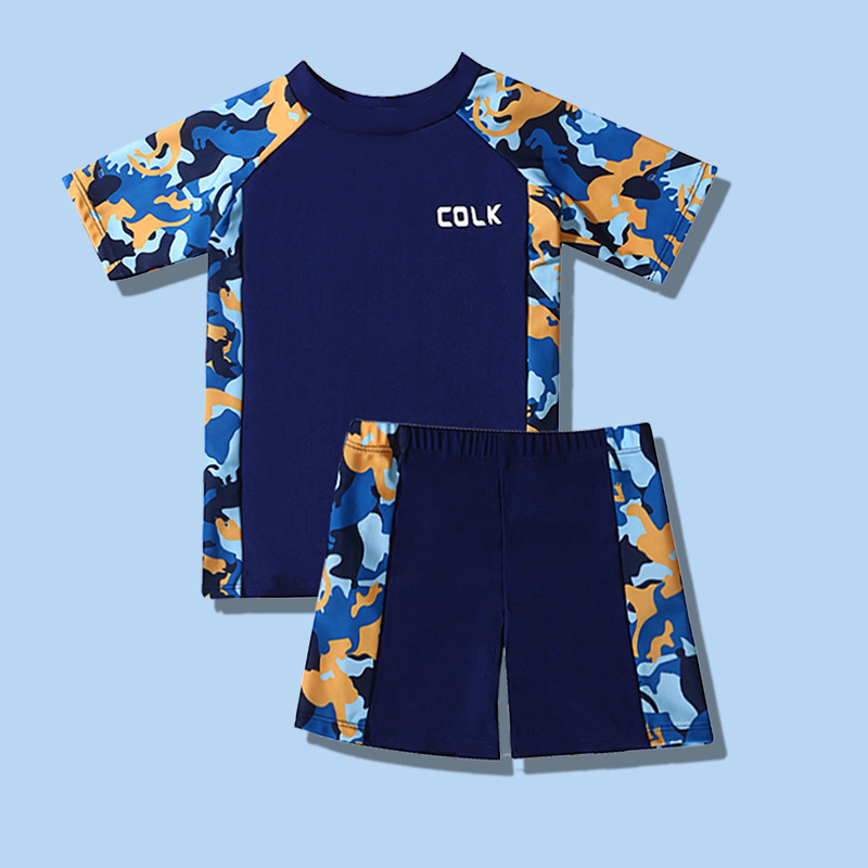 Bañador infantil nuevo juego de baño para niños secado rápido, pantalones de baño de doble capa para niños mayores, equipo de natación