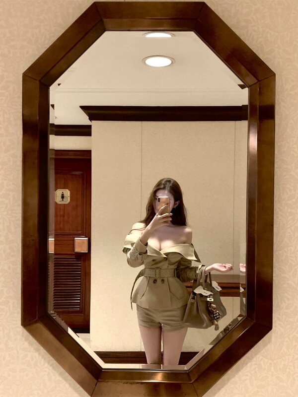 【经济上行】复古大翻领收腰双排扣小个子短款风衣外套女|undefined