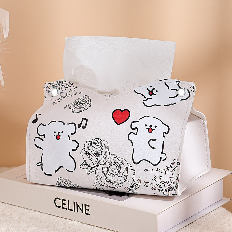 Caja de toallitas de escritorio encantadora caricatura doméstica sala de estar dormitorio caja de dibujo creativa caja de dibujo de papel automóvil caja de dibujo de servil