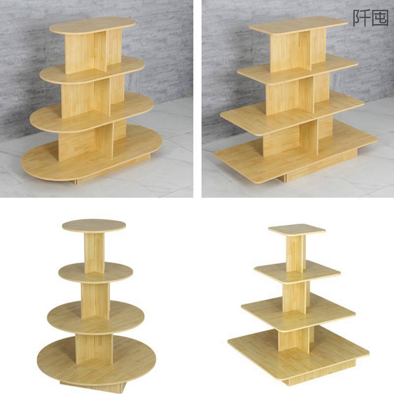 木质展柜奶粉鞋店货柜超市货架堆头产品红酒展架圆形陈列柜中岛柜