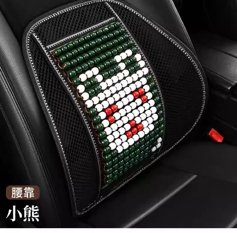 Car Wooden Bead Lumbar Support Cushion for Drivers, Large Truck Lumbar Pad, Excavator Seat Backrest for Summer
