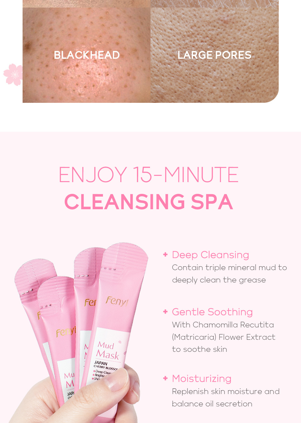 FENYI Cherry Blossom Mud Mask 1 piece 5g Facial Care and Cleansing Mask Skin Care products Cross-border undefined