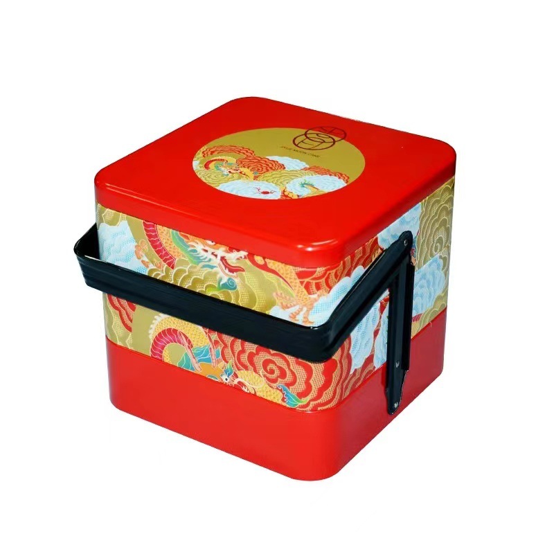 食品包装手腕礼品月饼罐创意食品马口铁罐手提月饼饼干曲奇糖果盒
