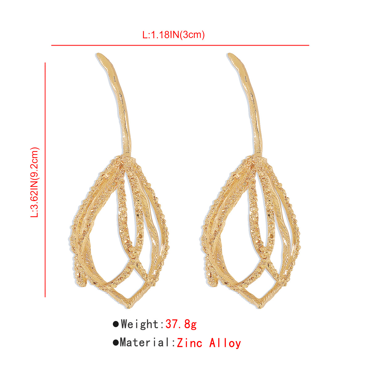 Simple Style Solid Color Flower Alloy Plating Women's Drop Earrings 1 Pair display picture 1