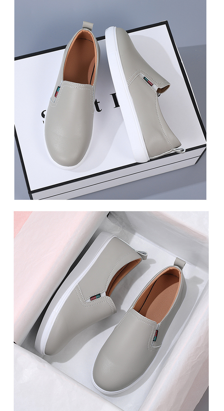 Leather flats Non-slip, breathable and dirt-resistant versatile shoes Board shoes Loafers Casual shoes One-pedal shoes_voghion.com