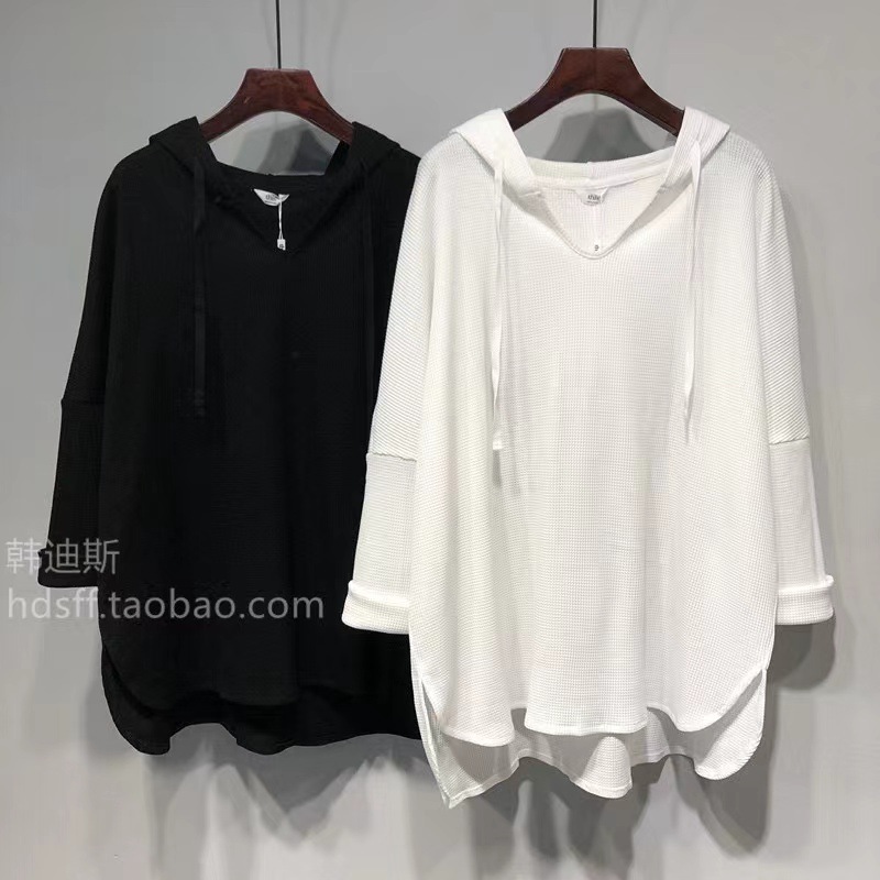 Extra Large Size 150kg Asymmetrical Long-Sleeved T-Shirt for Women Spring 2023 New Tops***