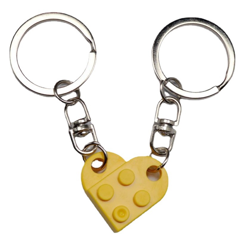 8589 amor bloques de construcción llavero Amazon Venta caliente transfronteriza Cadena de Suministro creativo DIY joyería hecha a mano