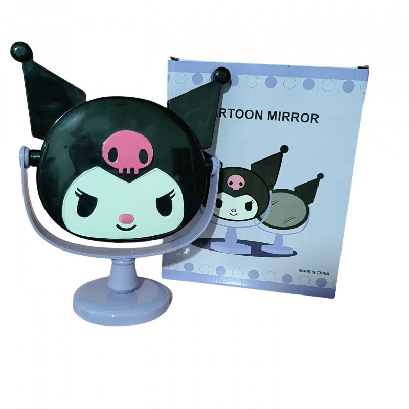 Espejo de maquillaje de escritorio Kulomi, espejo de tocador de diamante de pegatina de bricolaje hecho a mano, diseño de rotación de escritorio creativo, espejo de diamante pegajoso