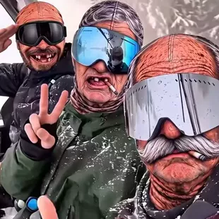 Маска для лица на горнолыжку забавная