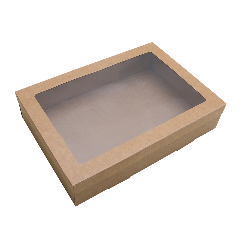Brown Packing Corrugated Paper Spring Window Camping Style Fruit Picnic Box Dessert Cake Box Picnic Packing Box Picnic Box