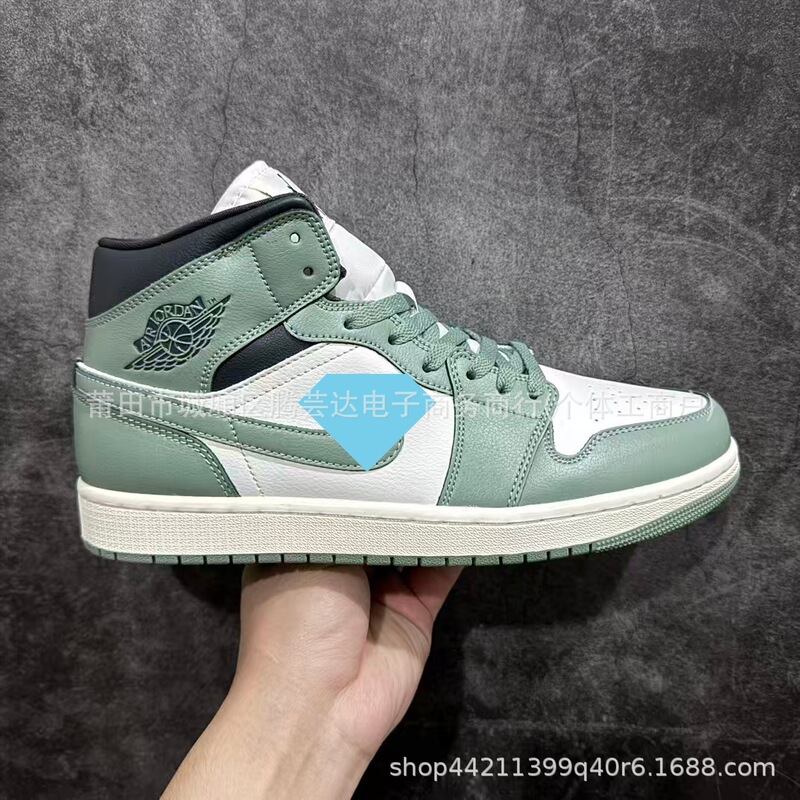 Putian Shoe Factory Pure Original First Layer D Version Joe 1Aj1 Mid-Top Sneakers Obsidian Student High-Top Casual Sports Shoes