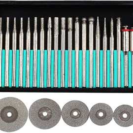 金刚石磨头磨针2.35、3.0柄20支盒装金刚砂磨针美甲磨头钻石磨棒