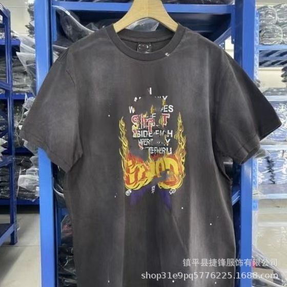 クロスボーダーの新型欧米のファッションブランドのレトロな水洗いは古い落書きをします。