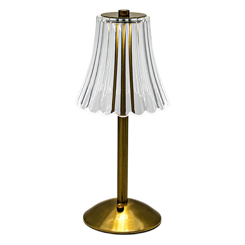 Lámpara de mesa de batería de litio certificación ce lámpara de rosa lámpara de mesa de cristal faro lámpara de mesa recargable lámpara de protección para los ojos lámpara de escritorio al por mayor