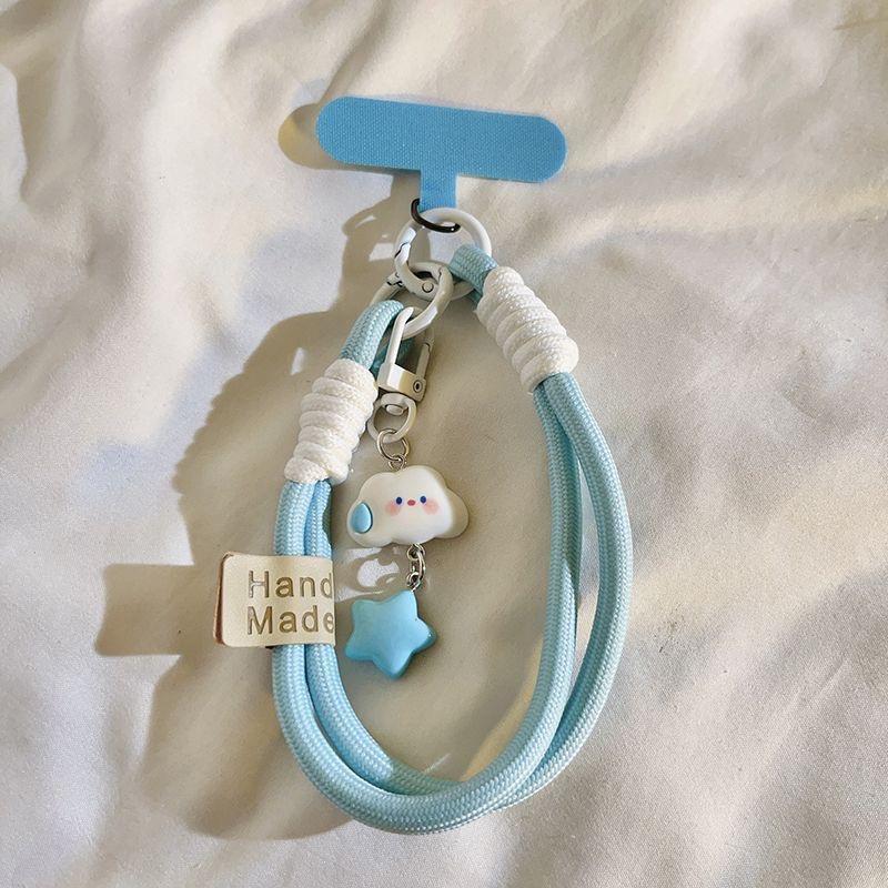 Nube silenciosa estrella teléfono móvil colgante pulsera corta colgante de cámara colgante llavero universal cuerda de mano