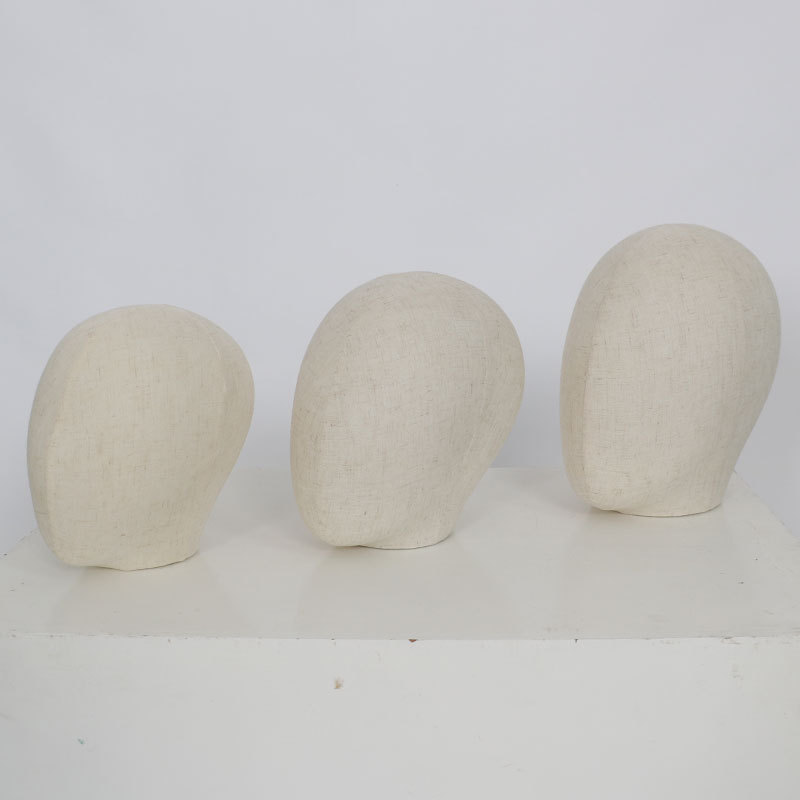 Maniquí de Cabeza para Sombreros y Pelucas de Plástico y Lino para Escaparate