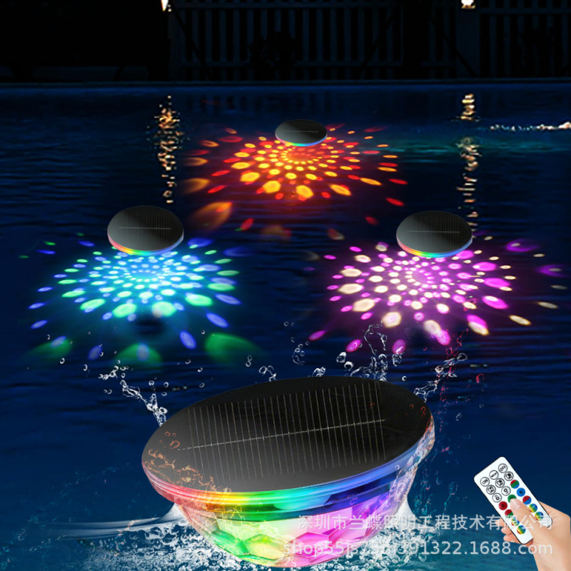 Solar-Powered Swimming Pool Floating Projection Light Ip68 Waterproof Magnetic Magic Ball Light 80m Remote-Controlled Underwater Ambiance Lights for the Pool