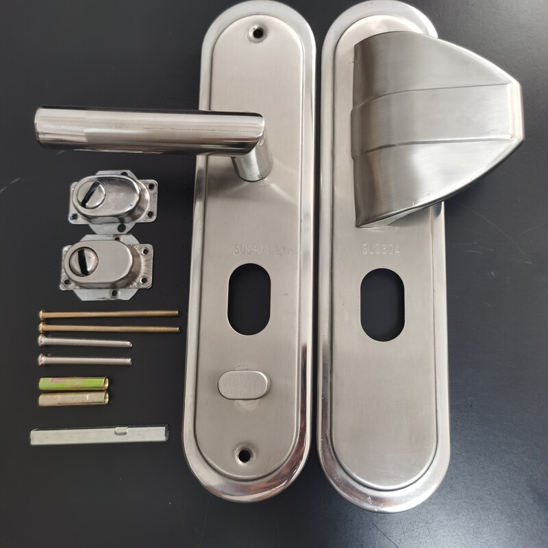 Hongwei low price supply 304 stainless steel anti-theft door single active handle household solid wood door single open handle direction