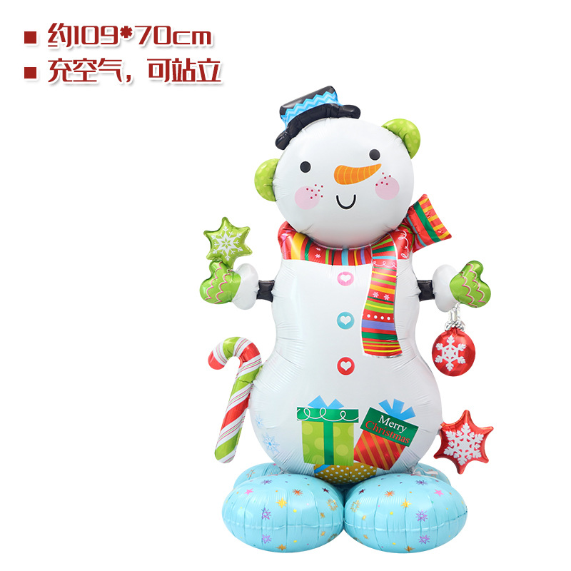 Ventana de Navidad accesorios de decoración de juguete globo 4D de pie de Navidad Viejo hombre Reno árbol de Navidad Super gran globo