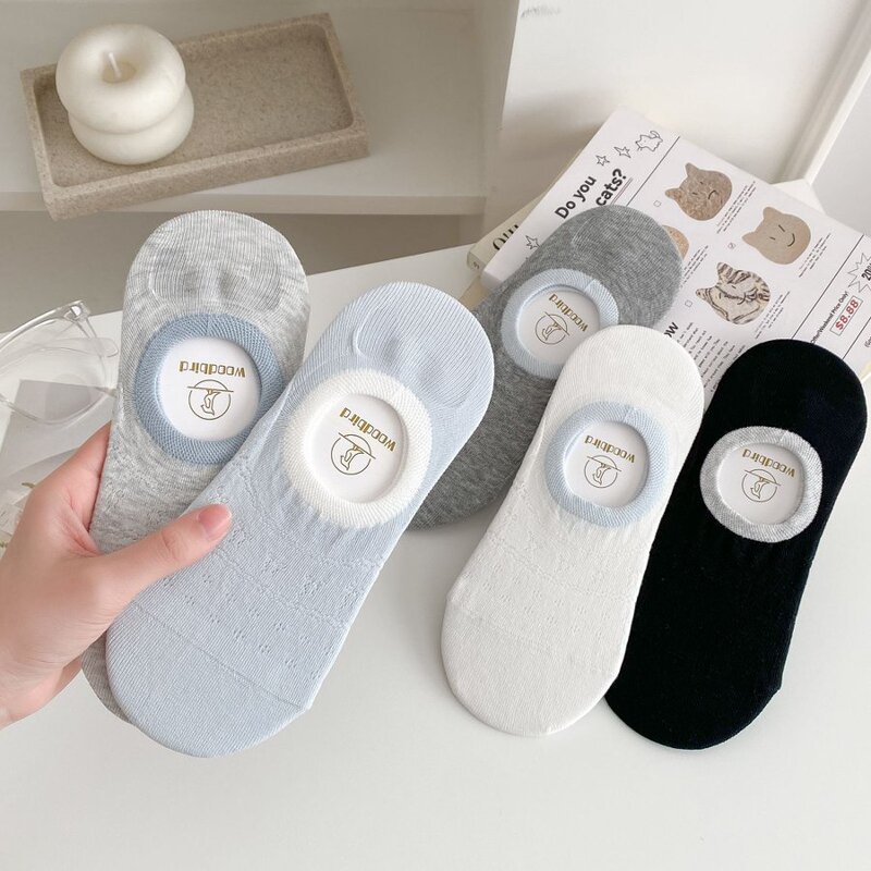 Color-Blocked Socks for Women, Boat Socks, Thin Silicone Non-Slip Invisible Socks for Spring and Summer, Summer Cotton Socks